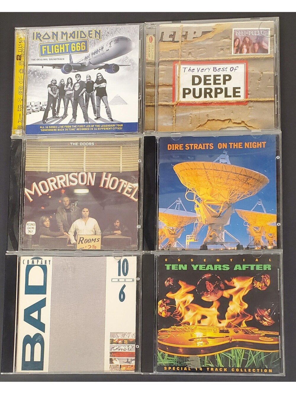 6x Classic Rock CD Collection - Iron Maiden, Deep Purple, The Doors+ GC